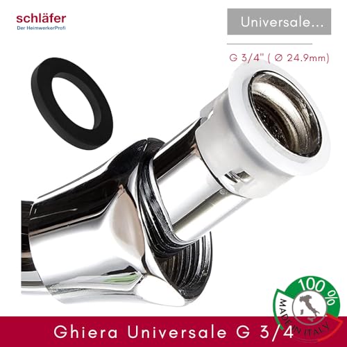 Schläfer 400811 | HU-Auslauf für Stand- und Wandarmatur | 200 mm | HU-Rohrauslauf mit Mischdüse M22, Universal-Ersatz-Hochdrehrohr, Schwenkbarer Auslauf für Wasserhahn, Überwurf mit 3/4