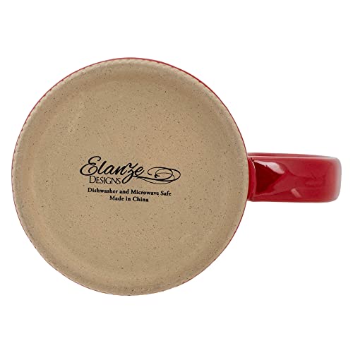 Elanzedesignshighglossrawclaybottom15ounceceramicstonewarecoffeemugssetof4red  Urban Country Home Decor Elanze designs high gloss raw clay bottom 15 ounce ceramic stoneware coffee mugs set of 4 red  urban country home decor