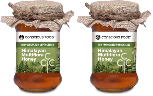 Image of Conscious Food Himalayan Multi Flora Honey | 200g | NMR Tested Honey | Certified by German Lab | Raw, Unheated and Unpasteurized (Pack of 2)