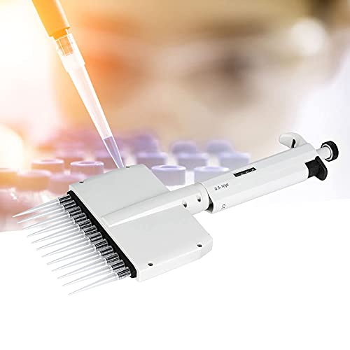 12-Channel Multichannel Pipett Pipettor Micro Pipette 0.5-10Μl Adjustable Variable Volume Pipettes For Standard 96 Orifice Plate 360 Degree Rotating Liquid Head #TOP6