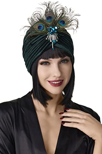 Tricot plissé années 1920 pour soirée Gatsby vert foncé