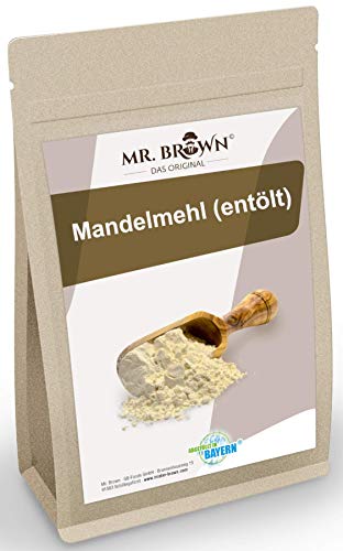 1kg Mandelmehl entölt, vegan, weiß, Mandelprotein, glutenfrei, für keto und zum Low Backen Carb