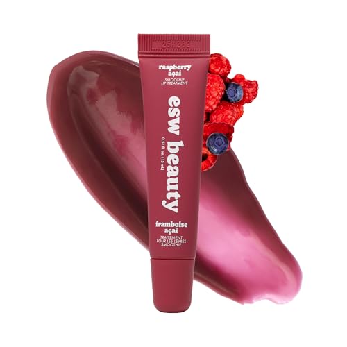 ESW Beauty Raspberry Acai Smoothie Lip Treatment - Rich Berry Tint with Shea Butter, Vitamin E, Raspberry & Acai for Deep Nourishment & Enhanced Protection