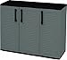 BuyStar Armadio Basso 3 Ante da Esterno 102x37x84h cm Ripiani Regolabili - Antiusura, Idrorepellente, Chiusura a Scatto, Robusto, Anti odore, Lavabile - Plastica Eco Sostenibile Grigio immagine