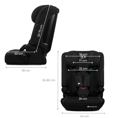Kinderkraft I-COMFY, Seggiolino Auto, Per Bambini, Regolabile (76-150 Cm), Schienale Regolabile, Cintura Di Sicurezza A 5 Punti, Easy Grow System, Facile Installazione, Nero - 8
