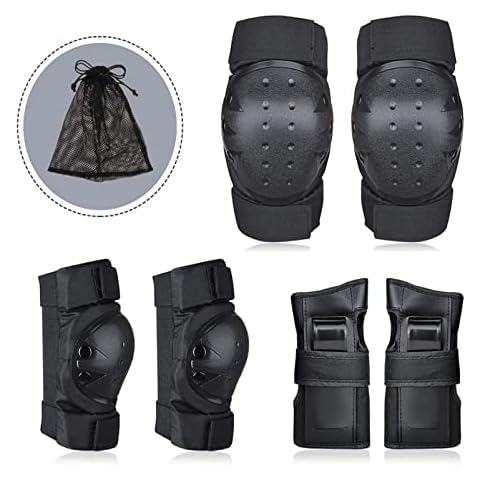 shownicer Skate Protective Gear Set, 6 in 1 Knee Pads Elbow Pads Wrist Guards for Kids Teens Adult | Skateboard Cycling Biking Bicycle Scooter Skating Cycling Bicycle Rollerblading BMX Riding Sports Cover