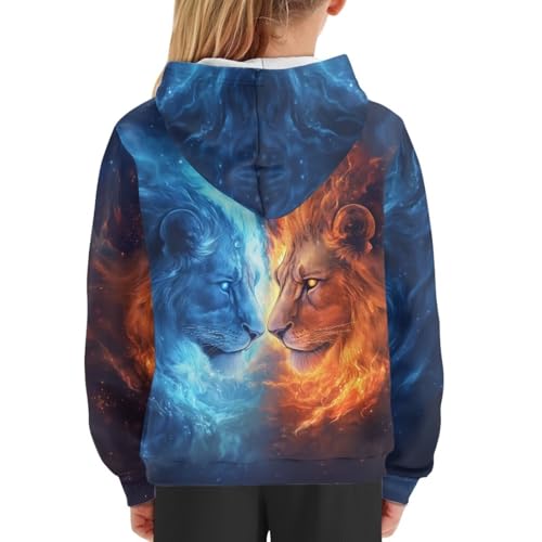 Image of WELLFLYHOM Boys Hooded Sweatshirts Hoodie Pullover Cool Graphic Crewneck Blouses Size 6-16