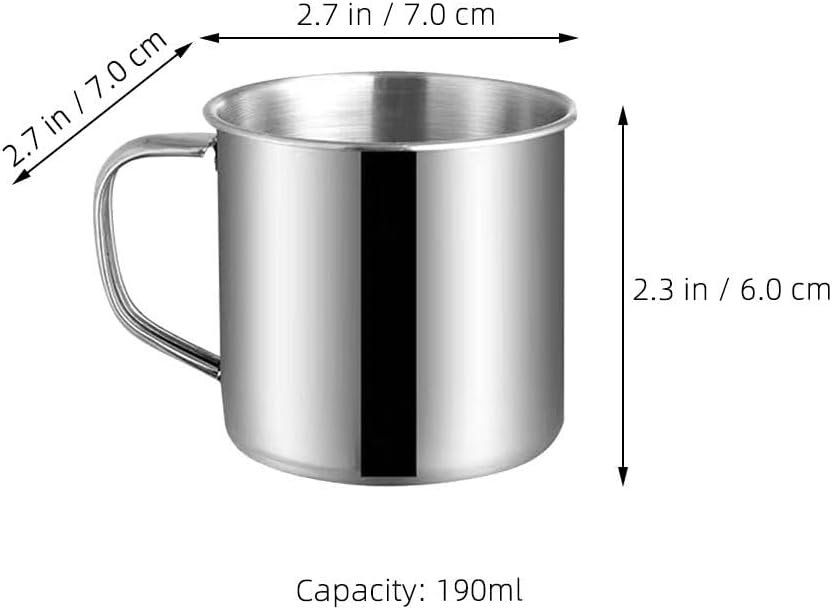 Kids Stainless Steel Water Cup 6 Pack 6Oz Mini Mugs with Handles Lightweight Leak-Resistant Toddler Cups for Home School Outdoor Use - Image 4