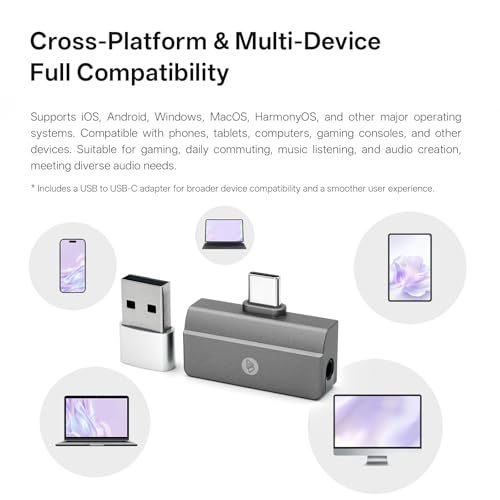 Image of BQEYZ C30 USB‑C Portable DAC Amp, 3.5mm & 4.4mm Dual Output | Hi‑Res 32bit /384kHz Decoder with OPA Amplifier, 10‑Band EQ Tuning, 57mW@32Ω Mini Audio Adapter for Android /windowx