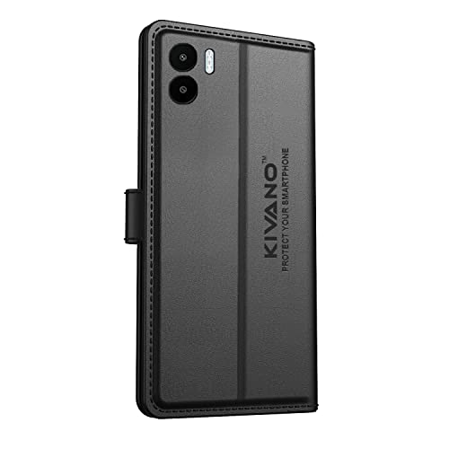 Image of KIVANO Compatible with Xiaomi Redmi A2 2023 / Xiaomi Redmi A1 Flip Cover | Leather Finish | Inside Pockets & Inbuilt Stand | Shockproof Wallet Style Magnetic Closure Back Cover Case