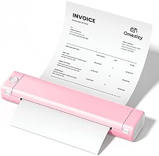 Omezizy A4 Thermal Printer for Travel - M08F Portable Printer A4, Portable Printer for Laptops and Phone, Small Bluetooth Printers for Home Use, Wireless Inkless Printer Supports A4 Thermal Paper