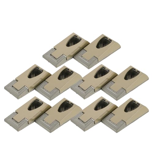 Veemoon Soportes Metálicos para Barra de Armario 10 Unidades Color Champán, Soporte Resistente para Extremos de Varilla, Organizador Funcional para Almacenamiento de Ropa en
