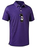 ZITY Men's Golf Shirts Short Sleeve Moisture Wicking Performance Print Patterns Casual Collared Golf Polo Shirt for Men