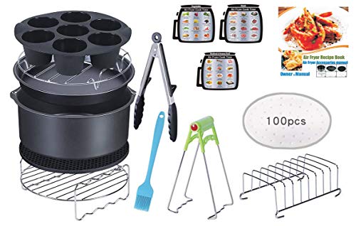 CAXXA 15 PCS 8 Inch XL Air Fryer Accessories, Deep Fryer Accessories