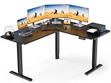 ErGear L Shaped Standing Desk, 63" x 55" Electric Height Adjustable Sit Stand up Desk, Corner...