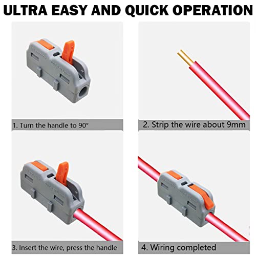 Kabelverbinder, CESFONJER SPL-1M Anschlussblöcke, Mini Schnellanschlussklemmen, Kompakt Steckklemmen, Können frei kombiniert Werden SPL-2M,3M,4M,5M (25 Stück)