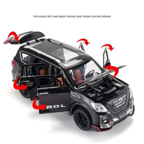 Image of DEUSON ECOM 1:24 Scale Patrol Toy Car for Kids Diecast Metal Cars with Light Sound Pullback Openable Door Toy Car