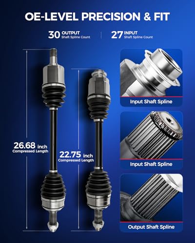 Image of KAX Front CV Axle Shaft Assembly 66-4250 66-4251 for Honda & Acura