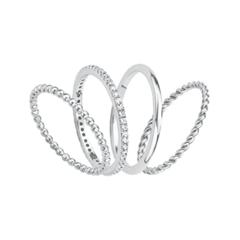 s.Oliver Ring 925 Sterling Silber Damen Ringe, mit Zirkonia synth, Silber, Kommt in Schmuck Geschenk Box, 2015043 Cover