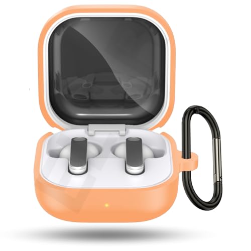 Image of ELOR Premium Silicone Case Cover Compatible with Samsung Galaxy Buds 4 | 4 Pro (Earbuds Not Included) (Peach Orange)