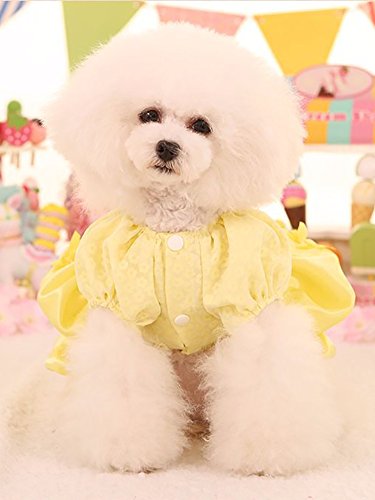 Marupet Elegant Princess Lace Flower Fairym Dress Silky Tutu With Bowknot For Small, Extra Small Dog Teddy, Pug, Chihuahua, Shih Tzu, Yorkshire Terriers Yellow Xl #TOP3