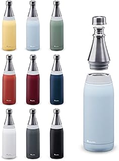 Aladdin Fresco Thermavac Stainless Steel Water Bottle 0.6L Slate Gray  Leakproof - Keeps Cold for + 10 Hours - BPA-Free - Dishwasher Safe - Reusable Thermos Flask with Durable Finish