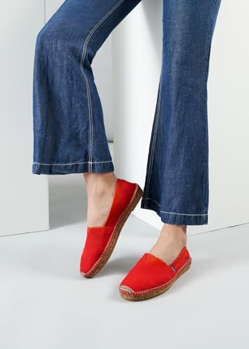 Image of VISCATA Barceloneta Espadrille Canvas Women's Flat Slip On Shoes Handmade in Spain Fashionable Organic Cotton Canvas Lightweight Material with 100% Natural Jute Midsole for All Casual Occasions