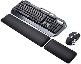 SIDORENKO Palm Rest Pad Set for Keyboard and Mouse and Comfortable Mouse Wrist Cushion Support I Gentle Wrist Rest I black