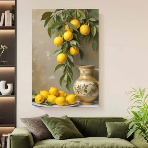 Tableau Nature morte au citron AEFOUU 30x45cm pour une décoration murale de salon moderne sans cadre