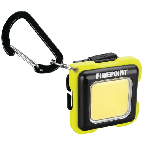 Performance Tool W2642 500 Lumen Rechargeable Utility Light with Carabiner Clip/Magnetic Base, USB C Charging, Aluminum ABS Housing, Brightness Modes, Hands Free Work Lamp, Black/Green