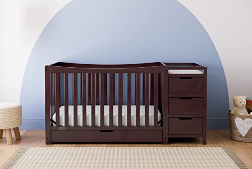 Graco Remi All-In-One Convertible Crib With Drawer And Changer (Espresso) - Jpma-Certified Convertible Crib With Storage Drawer, Attached Changing Table With 3 Drawers #TOP1
