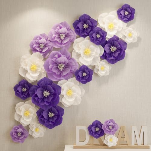 Flores de papel de seda gigantes para transformar paredes sosas 6