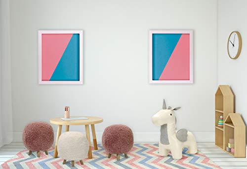 Critter Sitters 19-In. Seat Height Plush Pink Pouf Ottoman With 4 Spindle Legs - Furniture For Nursery, Bedroom, Playroom, And Living Room Decor #TOP4