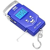 Fish scale, Dr.meter Backlit LCD Display 110lb/50kg PS01 Fishing Scale with Measuring Tape,...