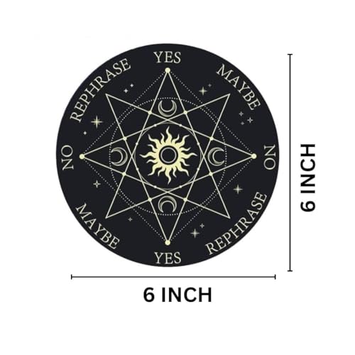 Image of Vastu Sun & Moon Dowsing Board | 6inch | with Brass Pendulum (Pendulum Assorted) Acrylic Divination Board