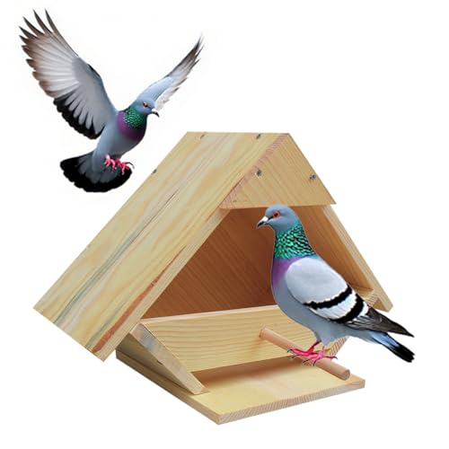 Mourning Dove Bird House - Outdoor Solid Wood Nesting Box with Predator Guard for Backyard Garden Patio | Handmade Weather Resistant Easy Mount