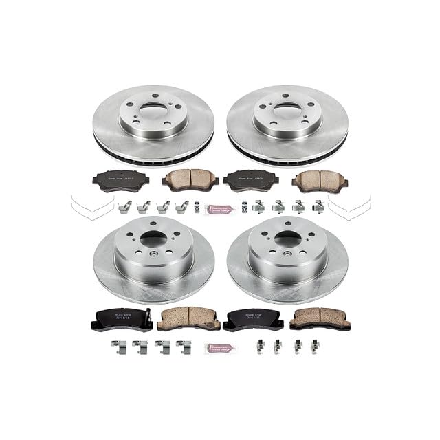 Image of PowerStop Front and Rear Brake Kit for Lexus ES300 1992-96 | Toyota Camry 1992-96 - Z17 Ceramic Brake Pads & Disc Rotors Replacement, KOE2776