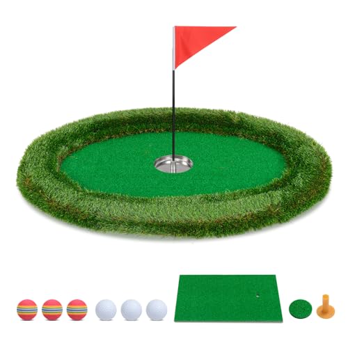 Goplus Floating Golf Green for Pool, Chipping Green Mat w/Hitting...