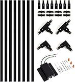 VANoopee 26FT H Track Lighting Rails Black, H Type Track Lighting Kit with Floating Canopy Connector, End...