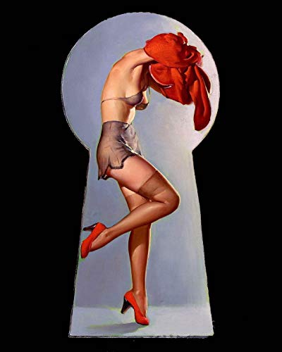 Imán decorativo estilo vintage con chica Pin-Up 5 pulgadas