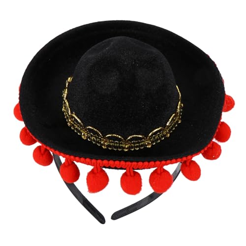 Bandeau cheveux mexicain pompon léger serre-tête pour bal masqué et accessoire photo de fête