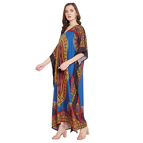 Image of Oussum Plus Size Kaftan Dresses for Women, Polyester Summer Caftan Cover Up Maxi Beach Dress, 1X-3X