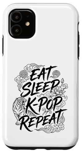Eat Sleep K-POP ���s�[�g �؍� �^�C�K�[ �@ �A�[�g �ʔ��� �X�}�z�P�[�X iPhone 11 �p