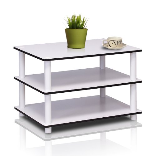 Image of Furinno JUST 3-Tier Modern Coffee Table with Open Shelf, Toolless Assembly Side Table, for Living Room, Bedroom, Home Office, White