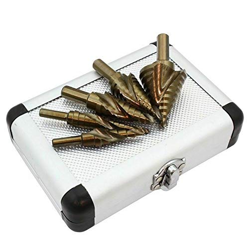 5-Pieces Spiral Flute Step Industrial Drill Bit Industrial Cobalt Set