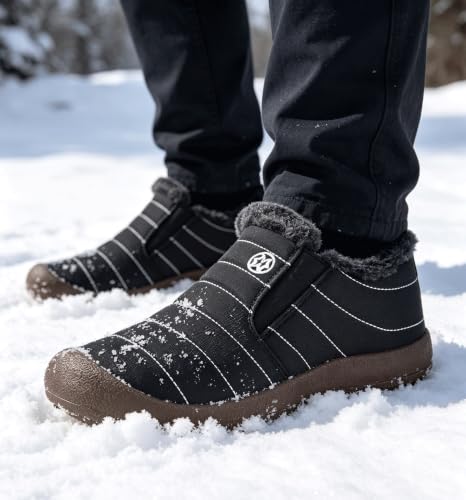Image of Eagsouni Womens Mens Snow Boots Winter Slip On Shoes