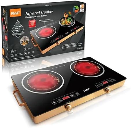 RAF R.8088 Electric Heating Plate with a wok cooking vegetables and shrimp