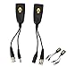 Dioche 1 Pair 5MP High Definition Video Power Balun Transceiver Twisted Pair Transmitter for CCTV Security Camera System ABS Plastic 12V48V