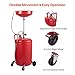 VEVOR 20-Gallon Waste Oil Drain Tank, Air Operated Portable Oil Drainer with Adjustable Funnel Height, Fluid Fuel Transfer Drainage with Wheels, Oil Change Container for Auto Repair Shops, Garages