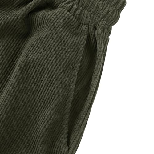 Men's Corduroy Cargo Pants - Relaxed Fit Drawstring Waist, Vintage Textured Multi-Pocket Trousers for Casual2